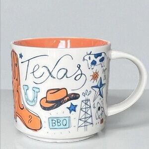 Starbucks Lone Star State Mug - White, Orange, and Blue